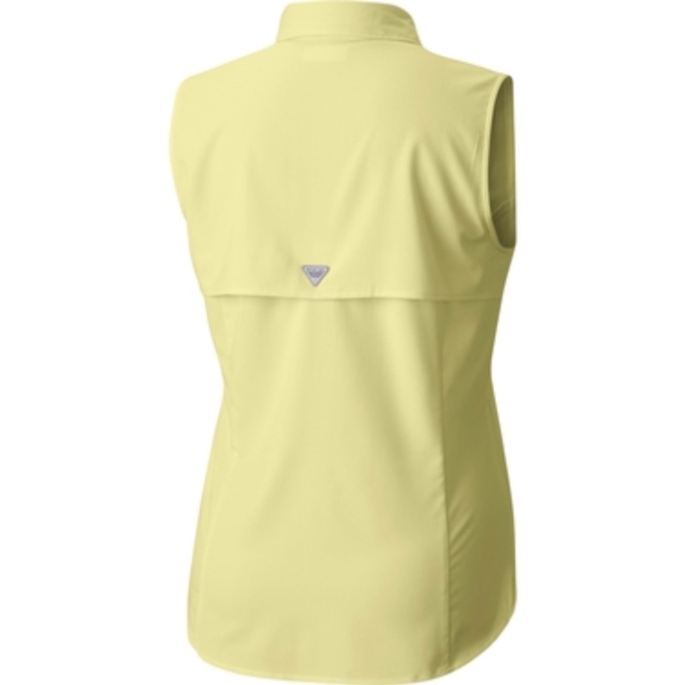 🆕 Columbia PFG Women’s Yellow Sleeveless Button Down Shirt - Picture 2 of 8